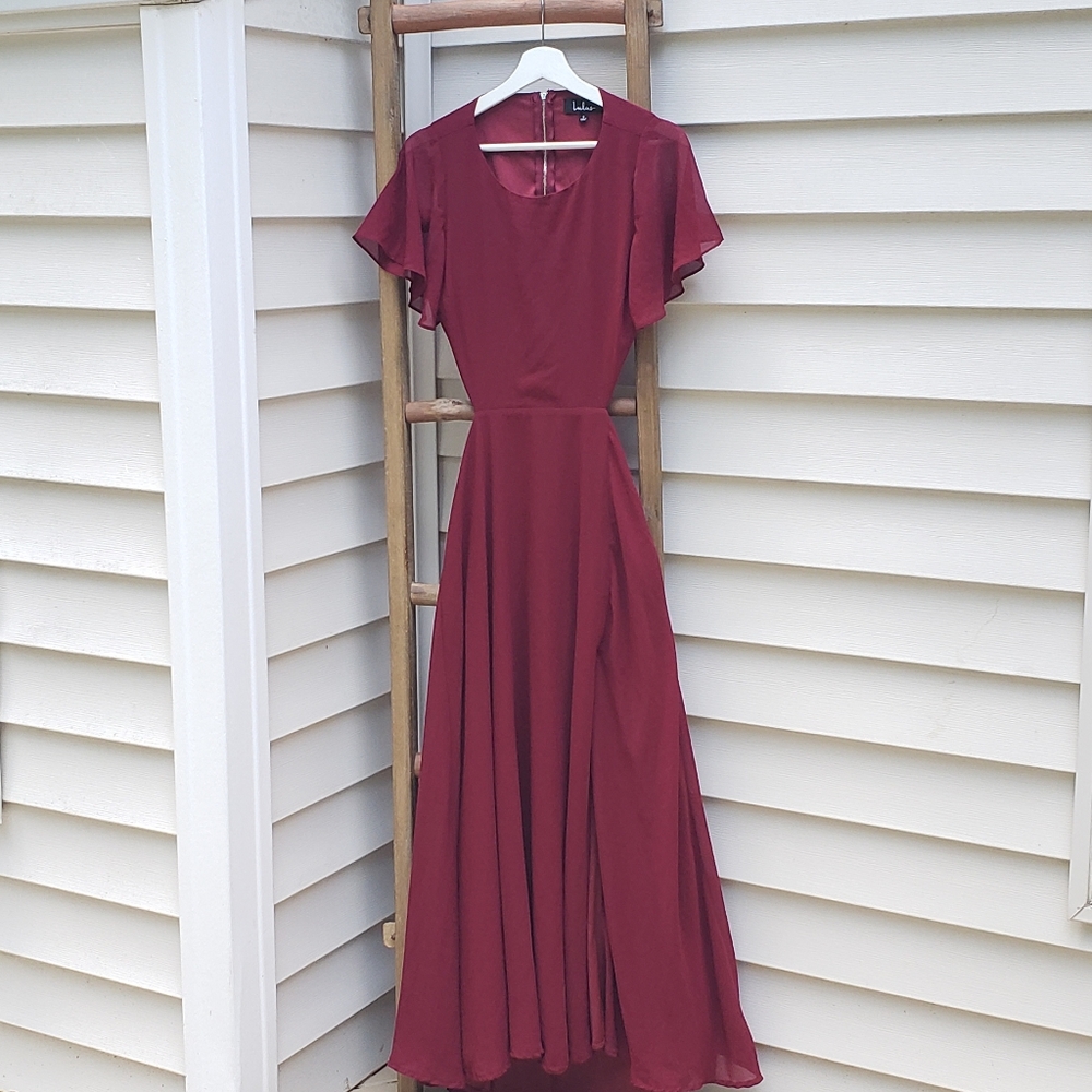Lulu's Garden Bliss Burgundy Cutout Maxi Dress - Picture 5 of 9